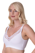 Womens Soft Cotton Elastane Trim 2 Pack Bra White