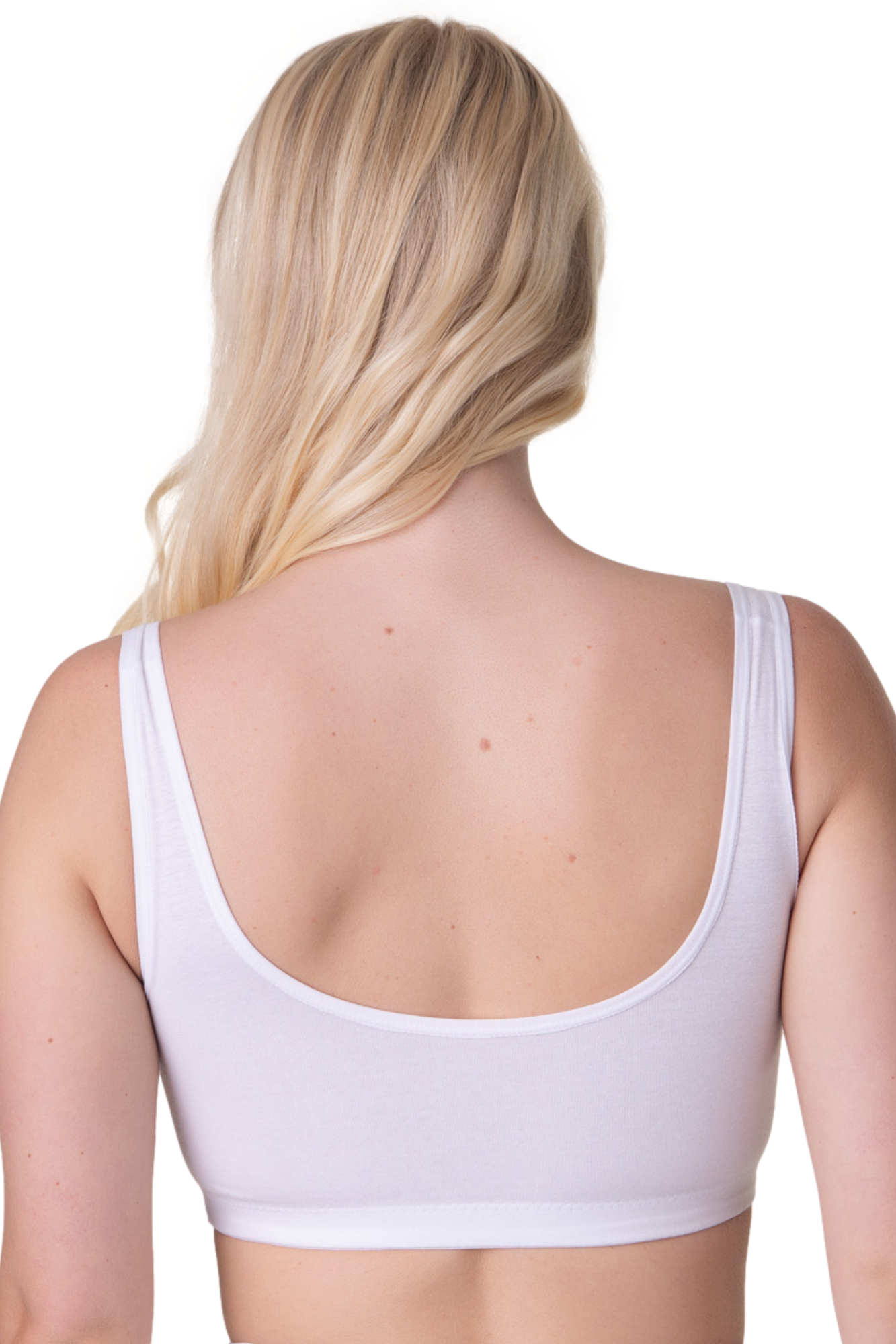 Womens Soft Cotton Elastane Trim 2 Pack Bra White