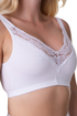Womens Soft Cotton Elastane Trim 2 Pack Bra White