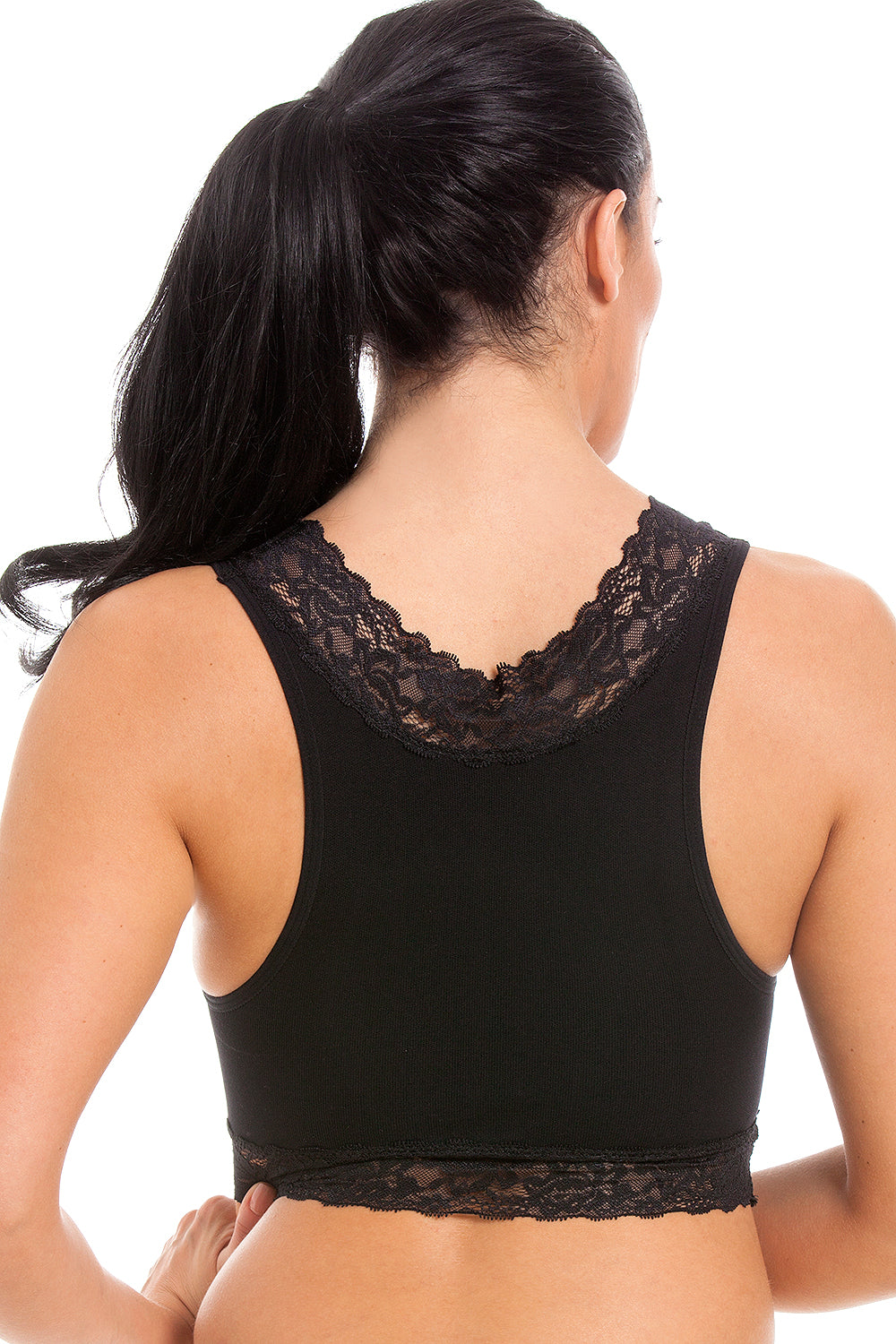 Black Seamfree Maternity Lace Sleeping Bra