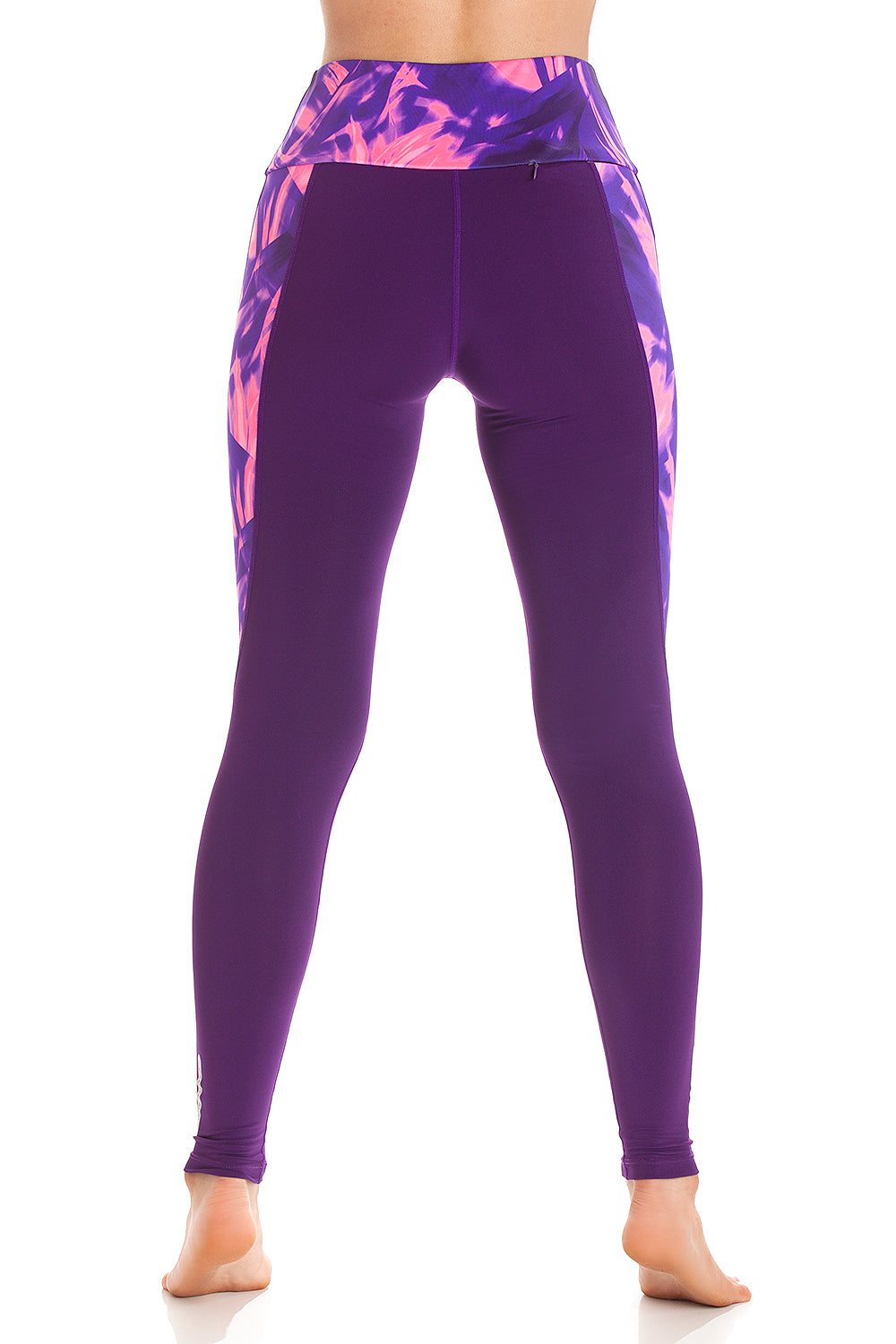 Womens Sportswear Purple & Pink Full Length Leggings