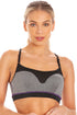Womens Sportswear Black & Grey Strappy Sports Bra