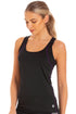 Womens Sportswear Black Racer Back Sports Vest