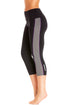 Womens Sportswear Black & Grey Capri Leggings
