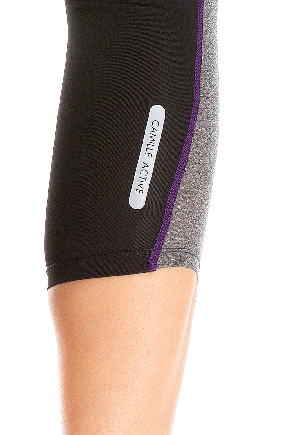 Womens Sportswear Black & Grey Capri Leggings