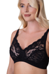 Womens Soft Lace Cup Non-Wired Bra Black