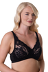Womens Soft Lace Cup Non-Wired Bra Black