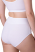 Camille Womens Four Pack Elasticated High Waisted Cotton Comfort Briefs White