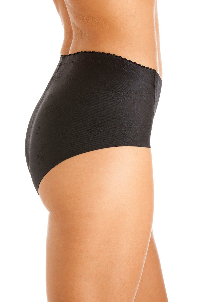 Womens Two Pack Black High Waist Control Briefs