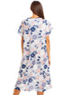 Multicoloured Floral Leaf Print Jersey Nightdress