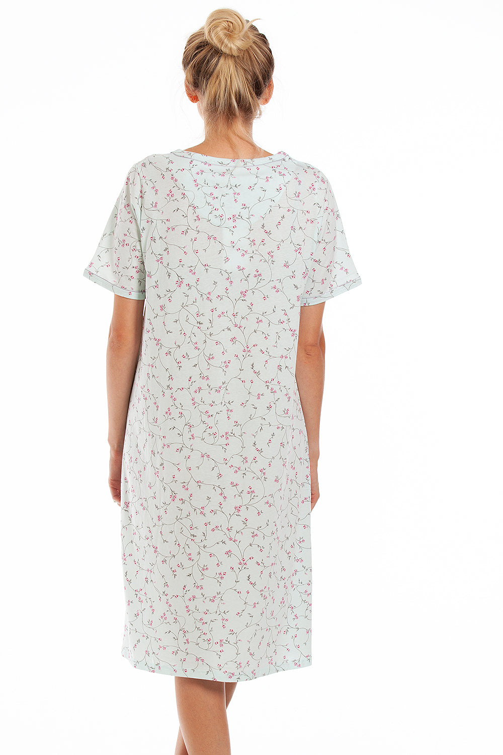 Classic Floral Print Jersey Cotton Nightdress