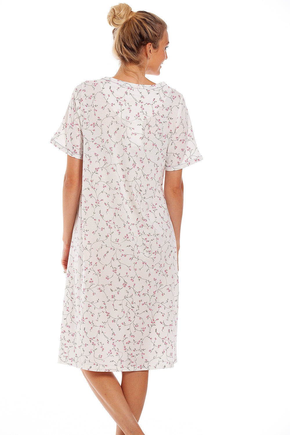Classic Floral Print Jersey Cotton Nightdress