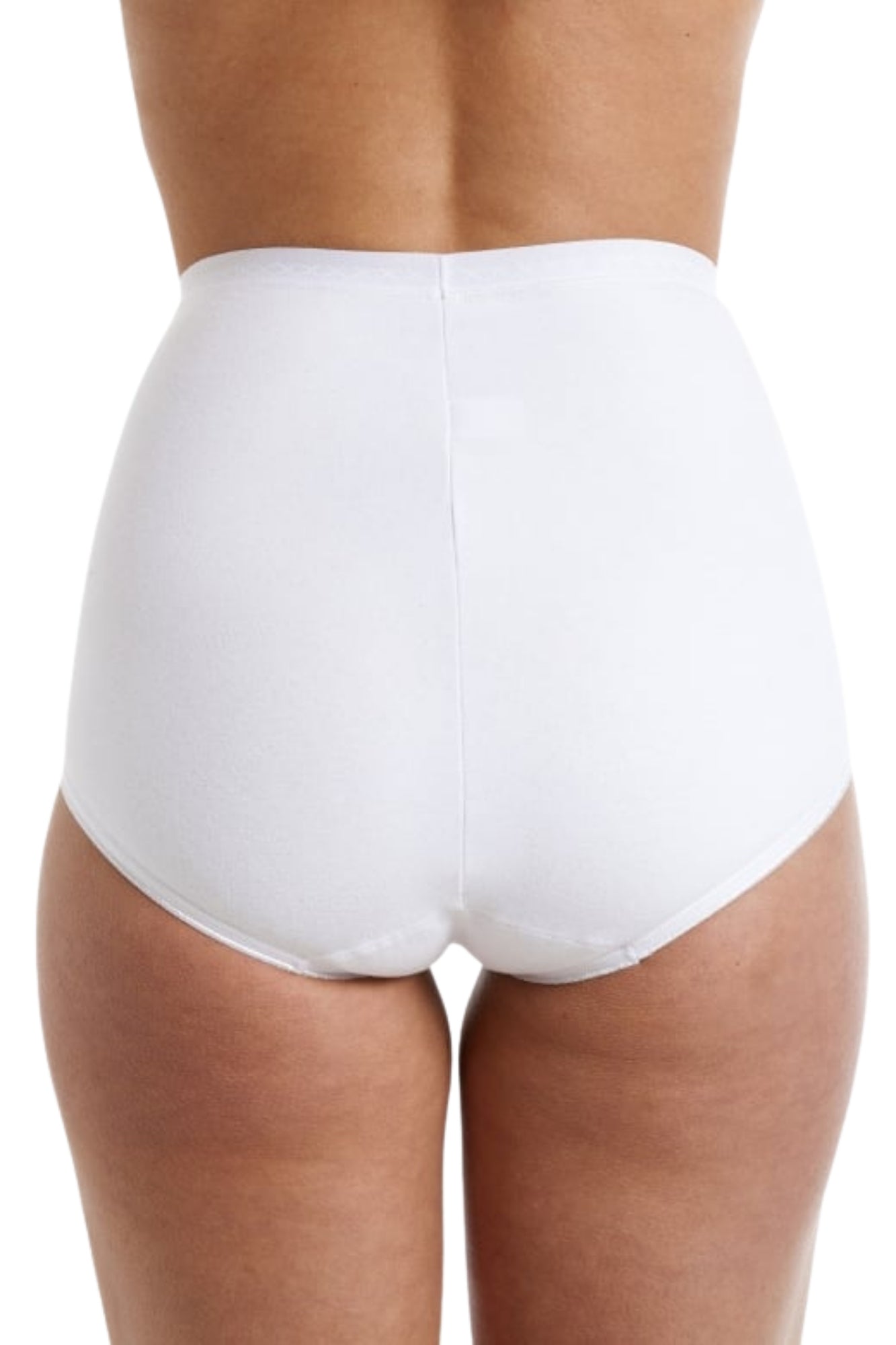 Womens White High Waist Two Pack Control Briefs