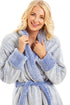 Womens Deep Pile Fluffy Bathrobe With Reverse Collar and Cuffs