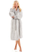 Womens Deep Pile Fluffy Bathrobe With Reverse Collar and Cuffs