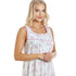 Pink Floral Print Aqua Blue Sleeveless Nightdress