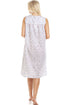 Womens Classic Floral White Sleeveless Nightdress