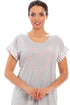 Womens Short Sleeve Plain Nightshirt With Heart Motif