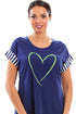 Womens Short Sleeve Plain Nightshirt With Heart Motif