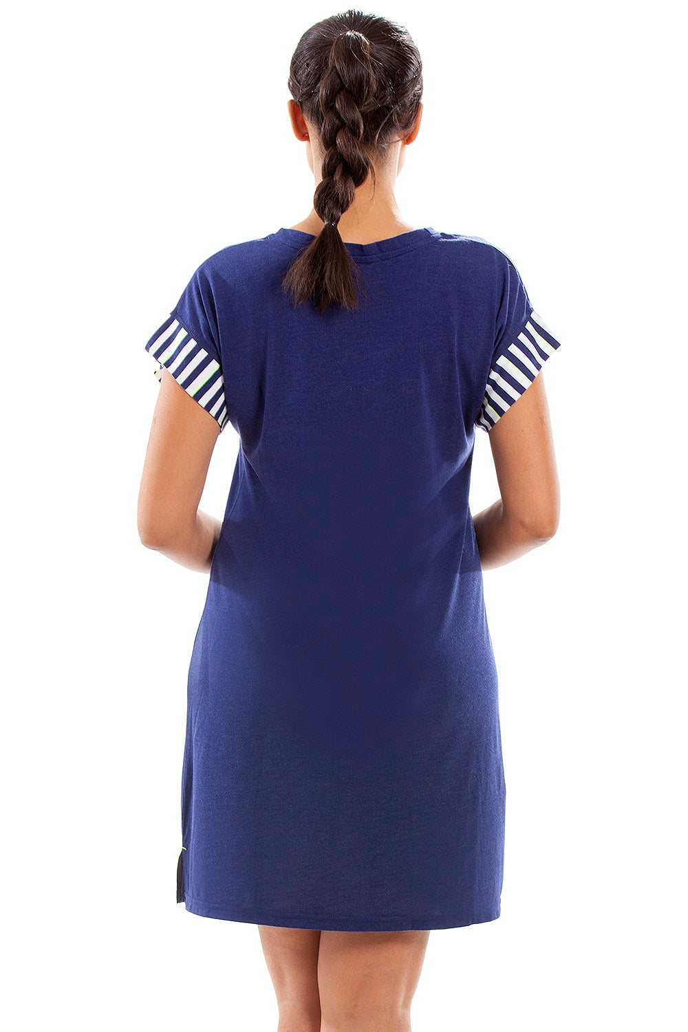 Womens Short Sleeve Plain Nightshirt With Heart Motif