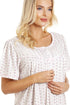 Womens Floral Pinstriped Short Sleeve Nightdresses