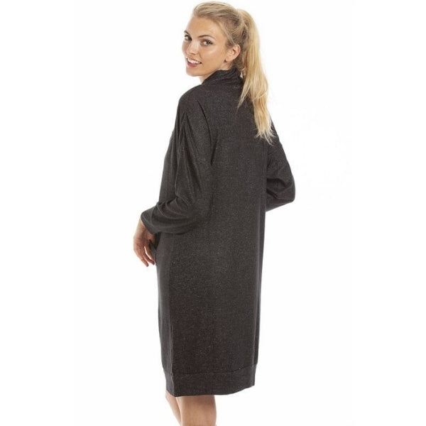 Long Sleeve Cowl Neck Lightweight Knitted Hacci Nightdress