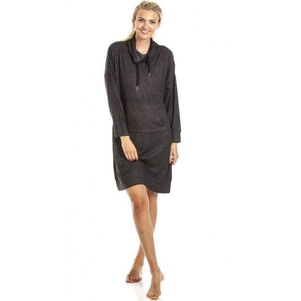 Long Sleeve Cowl Neck Lightweight Knitted Hacci Nightdress