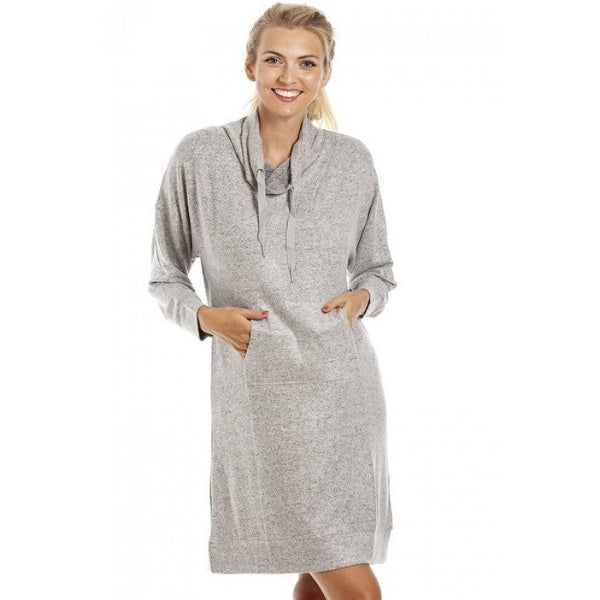 Long Sleeve Cowl Neck Lightweight Knitted Hacci Nightdress