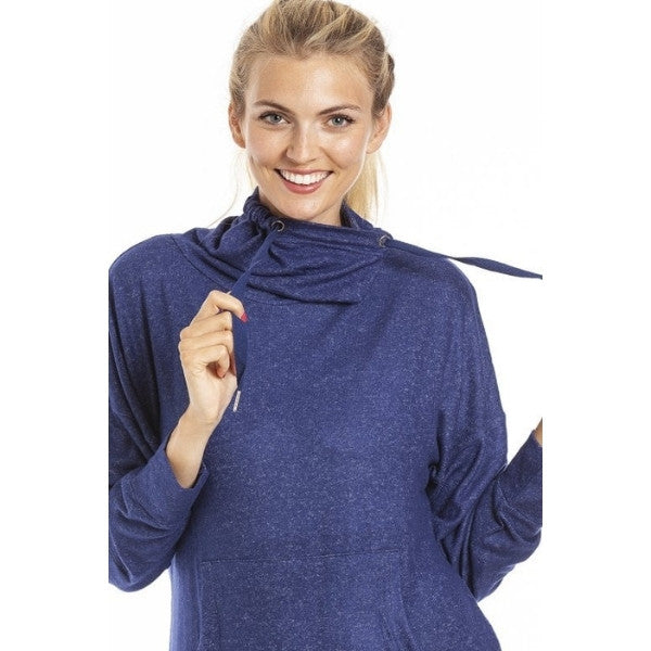 Long Sleeve Cowl Neck Lightweight Knitted Hacci Nightdress