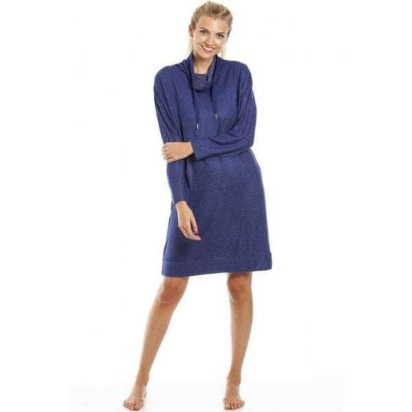 Long Sleeve Cowl Neck Lightweight Knitted Hacci Nightdress