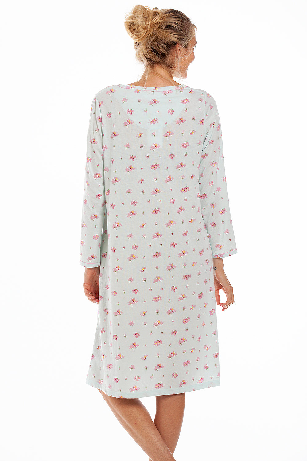 Womens Classic Long Sleeve Blossom Floral Nightdress
