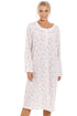 Womens Pink Rose Print Long Sleeve Nightdress