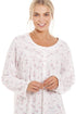 Womens Pink Rose Print Long Sleeve Nightdress