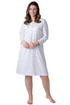 Camille Womens Classic 100% Organic Jersey Cotton Long Sleeve Nightdress