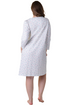 Camille Womens Classic 100% Organic Jersey Cotton Long Sleeve Nightdress