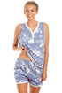 Womens Lightweight Heather Floral Short Pyjama Set