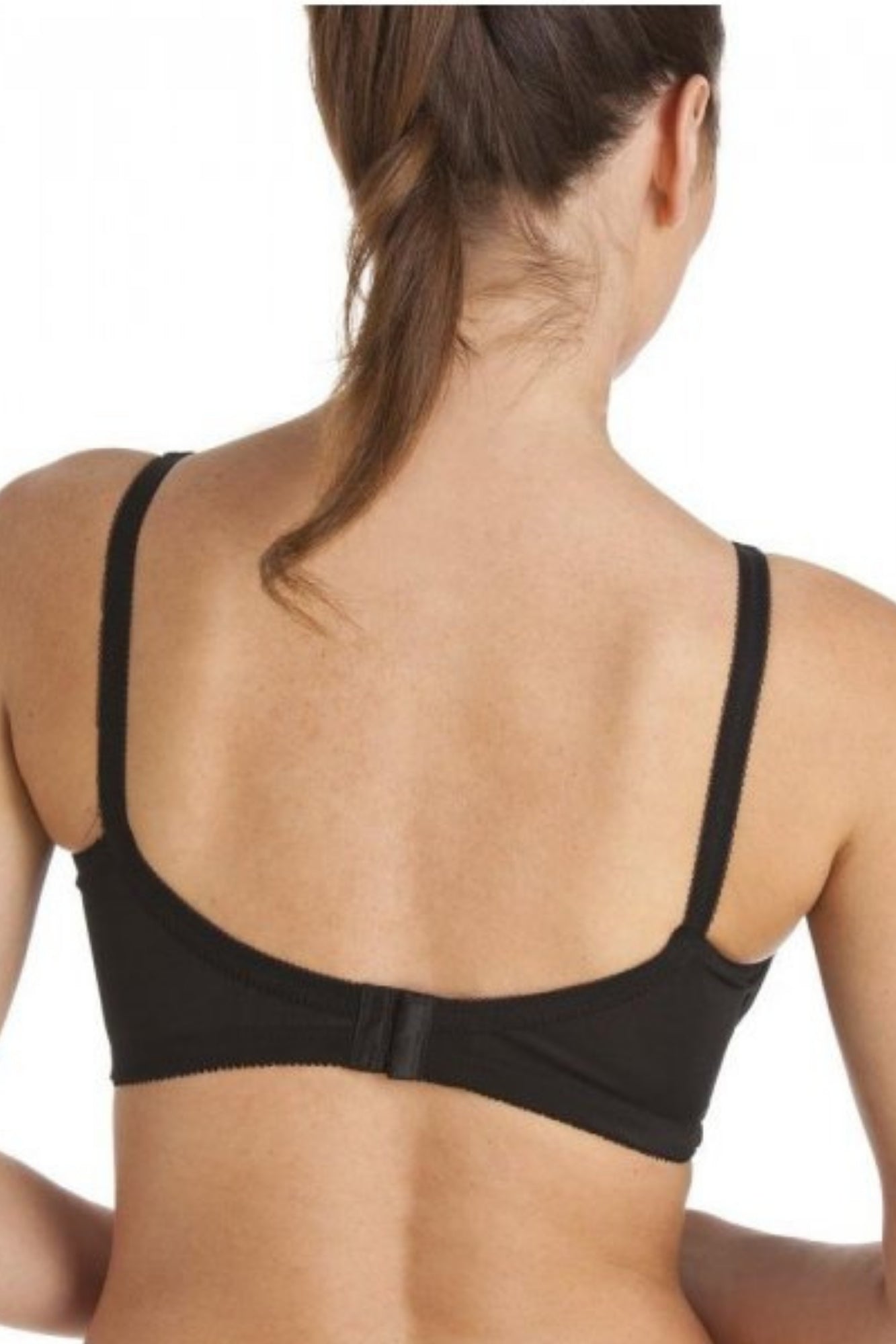 Womens Cotton Lined Soft Cup Non Wired Black Bra