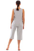Womens Lightweight Striped Capri Bottom Pyjama Set