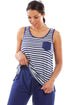 Womens Lightweight Striped Capri Bottom Pyjama Set