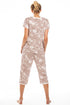 Womens Lightweight Heather Floral Capri Pyjama Set