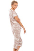Womens Lightweight Heather Floral Capri Pyjama Set
