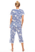 Womens Lightweight Heather Floral Capri Pyjama Set