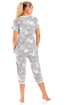Womens Lightweight Heather Floral Capri Pyjama Set