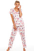 Womens Lightweight Floral Print Short Sleeve Pyjama Set