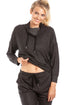 Lush Long Sleeve Lightweight Cowl Neck Knitted Hacci Pyjama Set