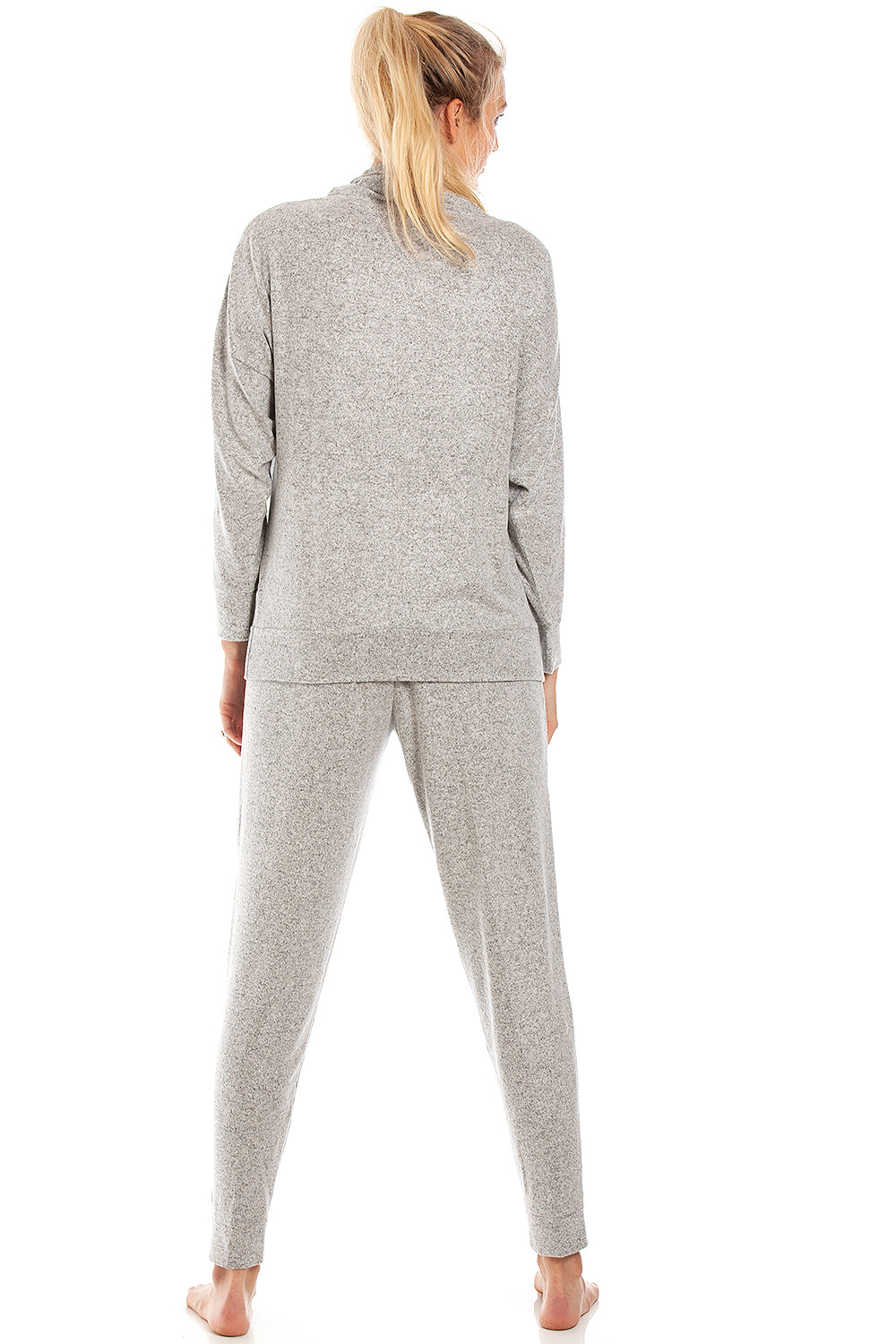 Lush Long Sleeve Lightweight Cowl Neck Knitted Hacci Pyjama Set