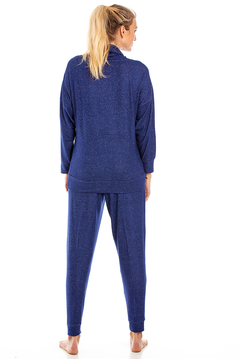 Lush Long Sleeve Lightweight Cowl Neck Knitted Hacci Pyjama Set