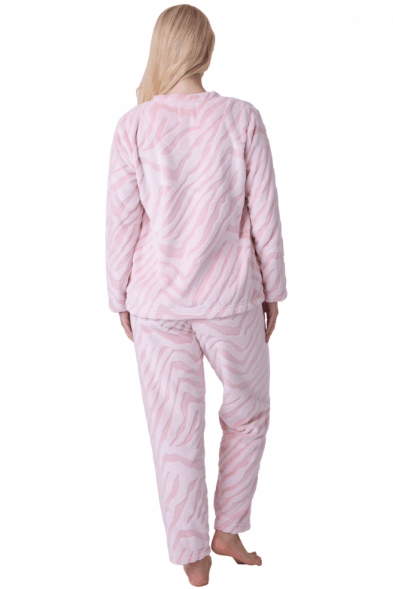 Camille Women's Supersoft Fleece Full Length Pyjama Set with Elasticated Waist