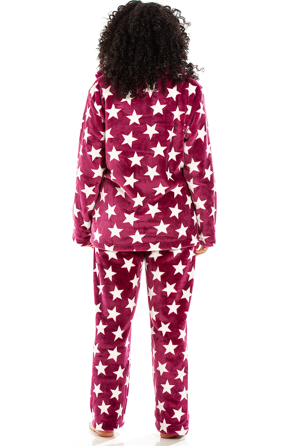 Womens Supersoft Fleece Star Print Pyjama Set
