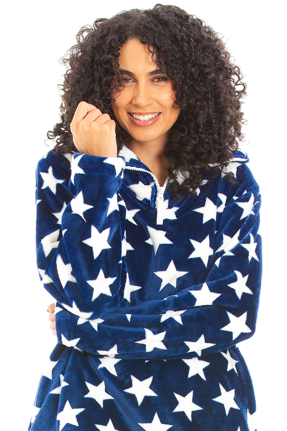 Womens Supersoft Fleece Star Print Pyjama Set
